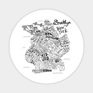 Illustrated Brooklyn Map Magnet